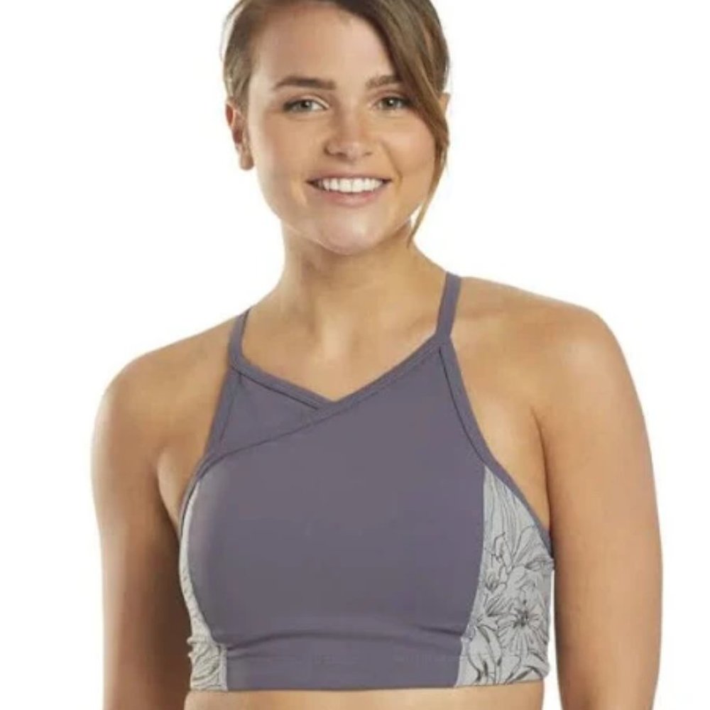 NWOT - Free People Women's Fired Up Yoga Sports Bra - Purple Combo - Picture 1 of 10